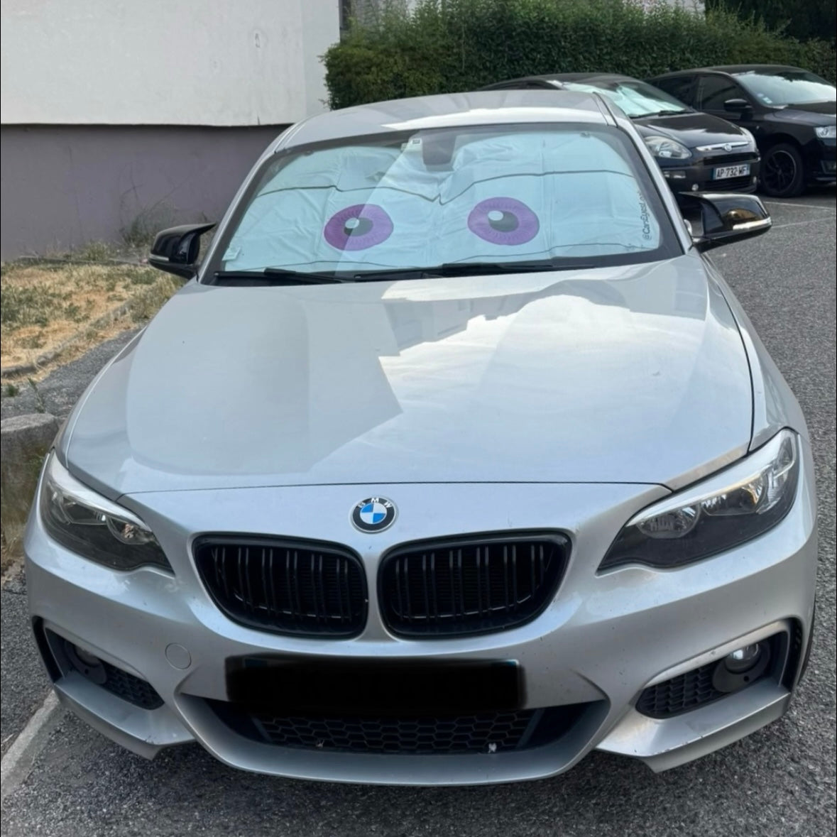 Pare-soleil avec yeux et couleurs personnalisables parmi +80 possibilités pour BMW 220i.